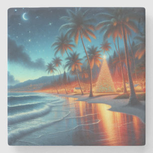 Posavasos De Piedra Navidades hawaianos/tropicales