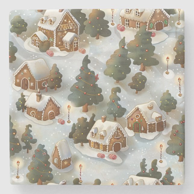 Posavasos De Piedra Navidades interminables Gingerbread Village (Anverso)