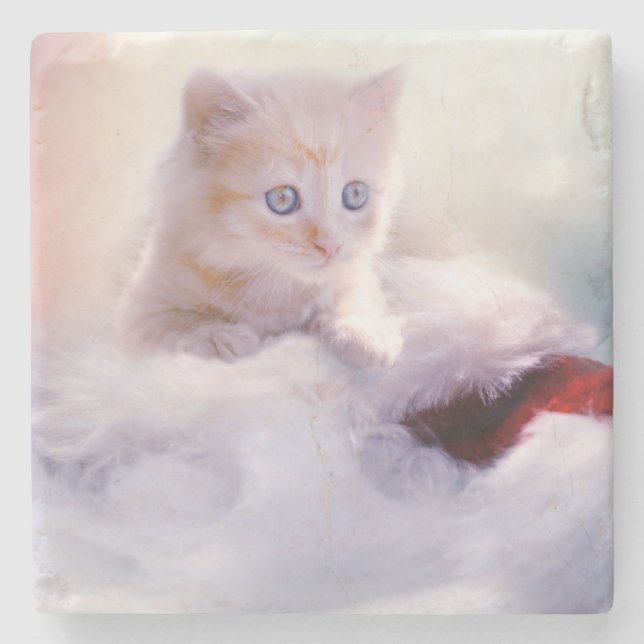 Posavasos De Piedra Navidades Kitten (Anverso)