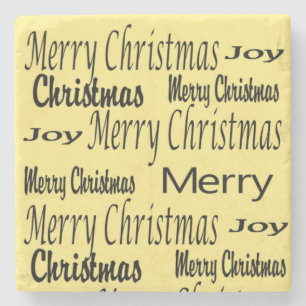 Posavasos De Piedra Navidades Mármol Stone Coaster, alegría