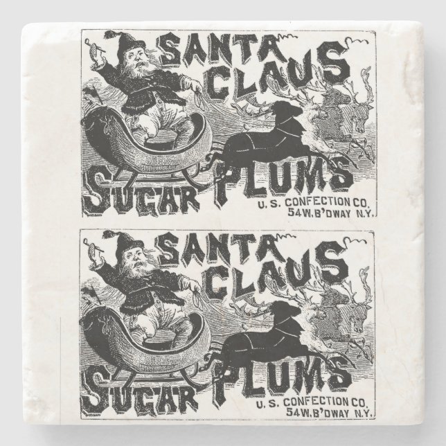 Posavasos De Piedra Navidades Mármol Stone Coaster, Santa Claus (Anverso)