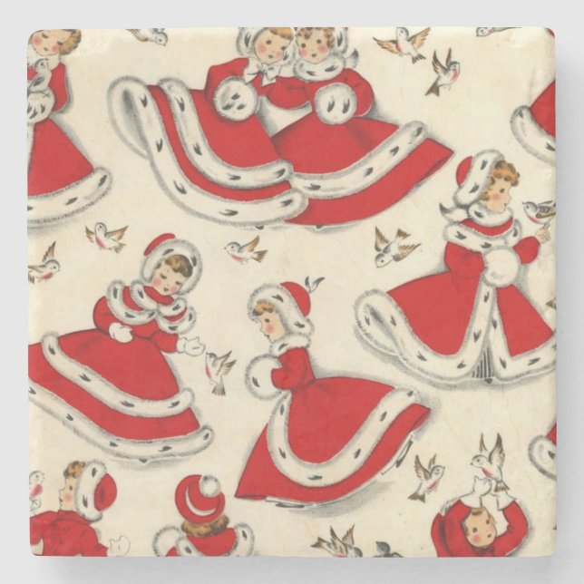 Posavasos De Piedra Navidades Monstruo de Piedra de Mármol, añejo (Anverso)