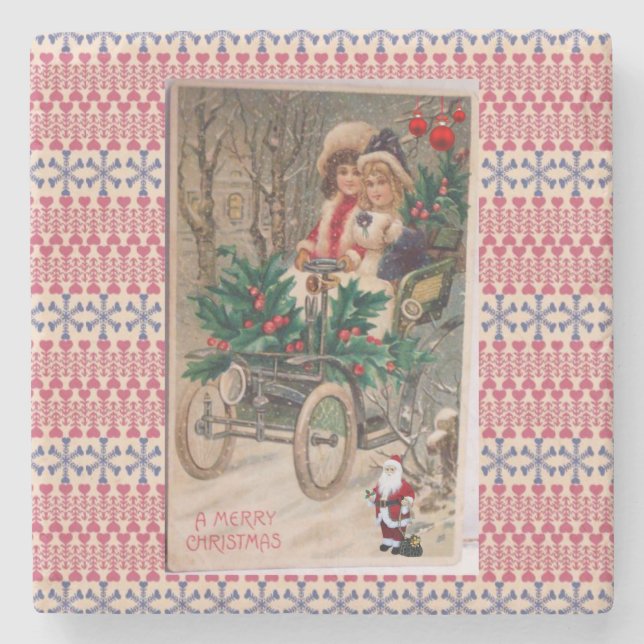 Posavasos De Piedra Navidades Monstruo de Piedra de Mármol, añejo (Anverso)