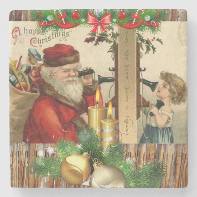 Posavasos De Piedra Navidades Monstruo de Piedra de Mármol, añejo (Anverso)