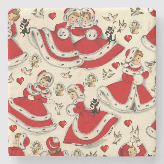 Posavasos De Piedra Navidades Monstruo de Piedra de Mármol, añejo (Anverso)