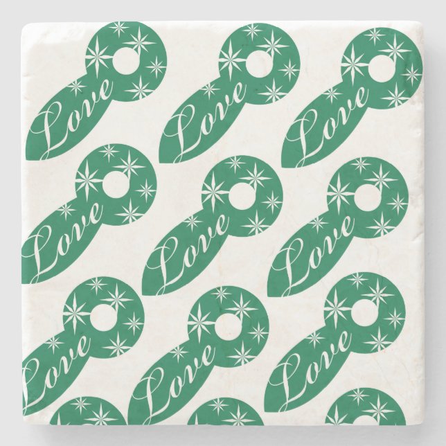 Posavasos De Piedra Navidades Monstruo de Piedra de Mármol, estrellas  (Anverso)