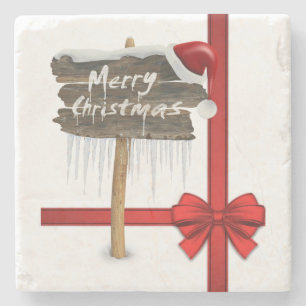 Posavasos De Piedra Navidades Monstruo de Piedra de Mármol, Feliz Navi