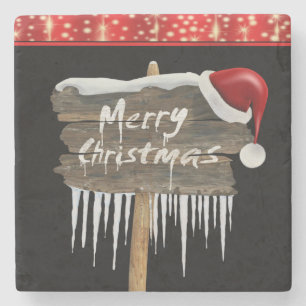 Posavasos De Piedra Navidades Monstruo de Piedra de Mármol, Feliz Navi
