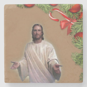 Posavasos De Piedra Navidades Monstruo de Piedra de Mármol, Jesucristo