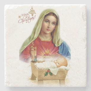 Posavasos De Piedra Navidades Monstruo de Piedra de Mármol, Jesucristo