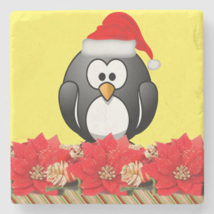 Posavasos De Piedra Navidades Monstruo de Piedra de Mármol, Pingüino