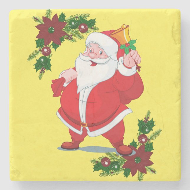Posavasos De Piedra Navidades Monstruo de Piedra de Mármol, Santa (Anverso)