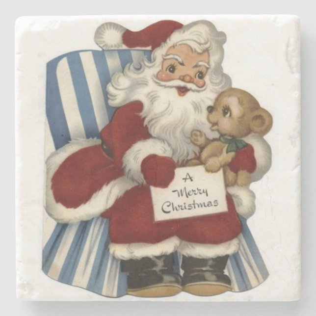 Posavasos De Piedra Navidades Monstruo de Piedra de Mármol, Santa (Anverso)