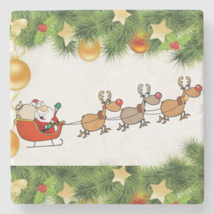 Posavasos De Piedra Navidades Monstruo de Piedra de Mármol, Santa