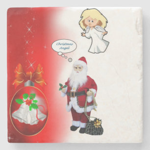 Posavasos De Piedra Navidades Monstruo de Piedra de Mármol, Santa