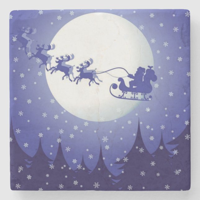 Posavasos De Piedra Navidades Monstruo de Piedra de Mármol, Santa (Anverso)