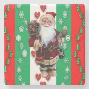 Posavasos De Piedra Navidades Monstruo de Piedra de Mármol, Santa