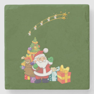 Posavasos De Piedra Navidades Monstruo de Piedra de Mármol, Santa