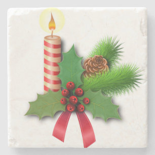 Posavasos De Piedra Navidades Monstruo de Piedra de Mármol, velas de N