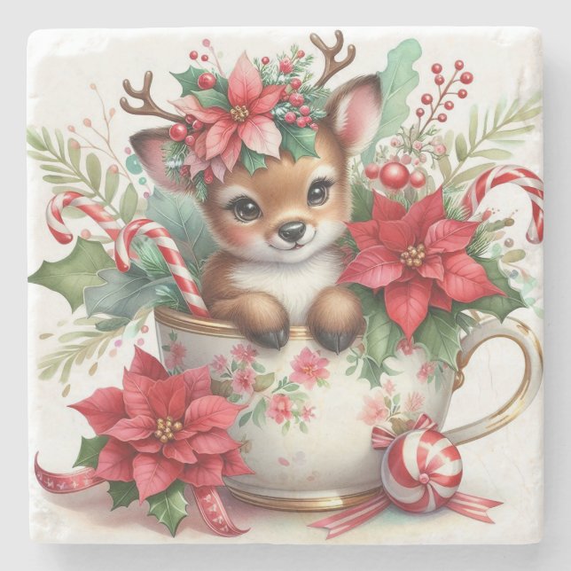 Posavasos De Piedra Navidades Mug Reindeer 6 (Anverso)