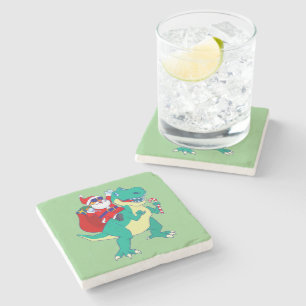 Posavasos De Piedra Navidades Niños Dinosaurios Santa T Navidad Amor D