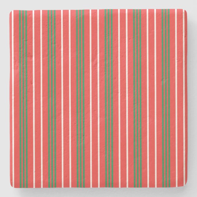 Posavasos De Piedra Navidades Pascua a rayas (Anverso)