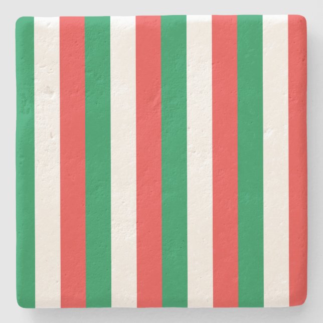 Posavasos De Piedra Navidades Pascua a rayas (Anverso)