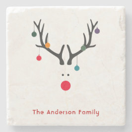 Posavasos De Piedra Navidades personalizados familia minimalista moder