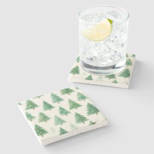 Posavasos De Piedra Navidades Pine Trees Stone Coaster - Moderno