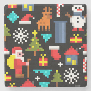 Posavasos De Piedra Navidades Pixel