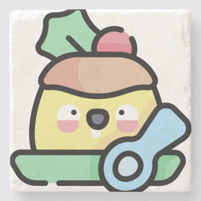 Posavasos De Piedra navidades pudding (Anverso)