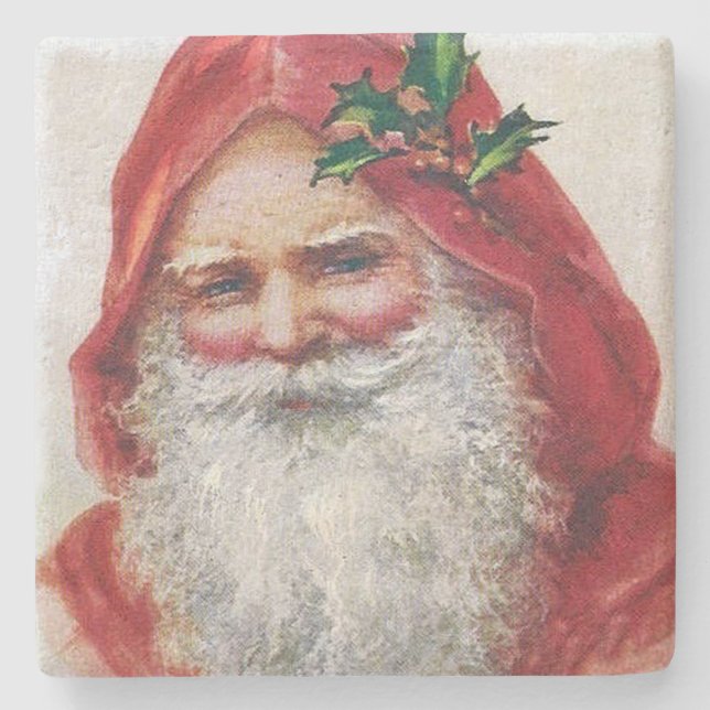 Posavasos De Piedra Navidades retratos de Santa Claus (Anverso)