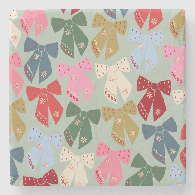 Posavasos De Piedra Navidades retro doblan coqueta (Anverso)