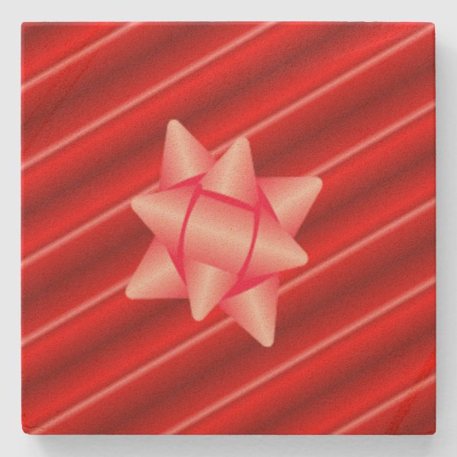 Posavasos De Piedra Navidades rojos envueltos con barba (Anverso)