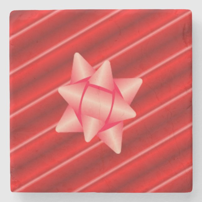 Posavasos De Piedra Navidades rojos envueltos con barba (Anverso)