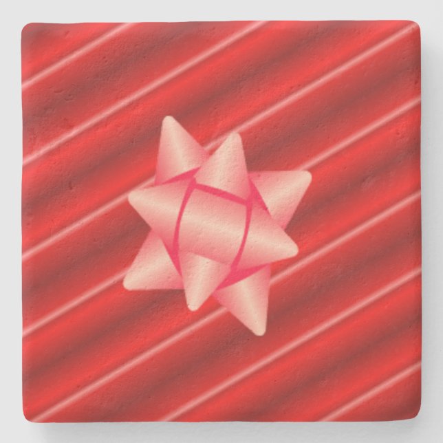 Posavasos De Piedra Navidades rojos envueltos con barba (Anverso)