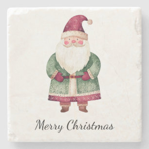 Posavasos De Piedra Navidades rojos verdes Santa Claus