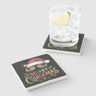 Posavasos De Piedra Navidades Santa Reindeer de Merry Cruisemas 2024