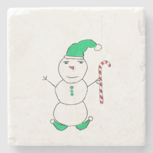 Posavasos De Piedra Navidades Snowman