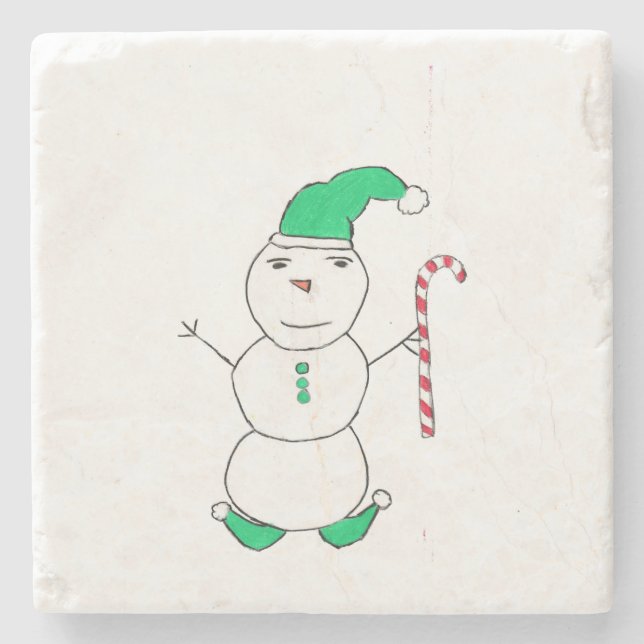 Posavasos De Piedra Navidades Snowman (Anverso)