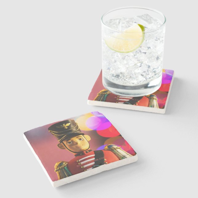 Posavasos De Piedra Navidades soldado de juguete figurine SlipperyJoe  (Lateral)