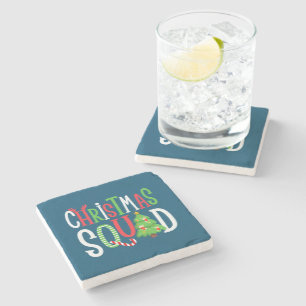 Posavasos De Piedra Navidades Squad Funny Familia De Árboles De Xmas