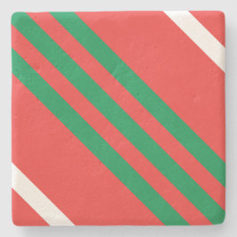 Posavasos De Piedra Navidades Stripes Square Coaster