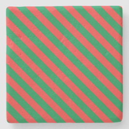 Posavasos De Piedra Navidades Stripes Square Coaster