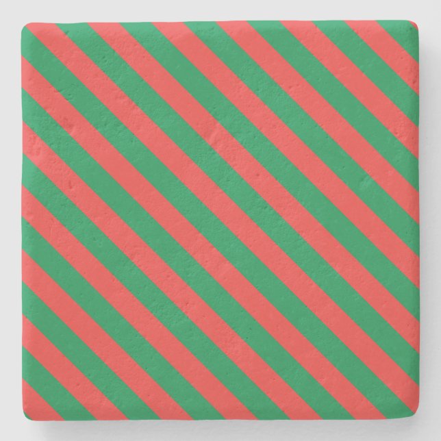 Posavasos De Piedra Navidades Stripes Square Coaster (Anverso)