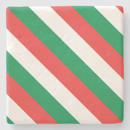Posavasos De Piedra Navidades Stripes Square Coaster