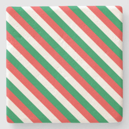 Posavasos De Piedra Navidades Stripes Square Coaster