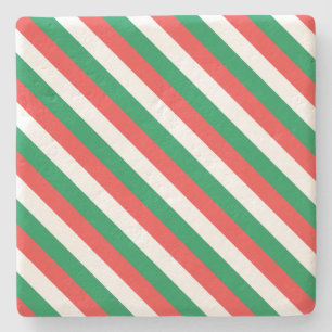Posavasos De Piedra Navidades Stripes Square Coaster