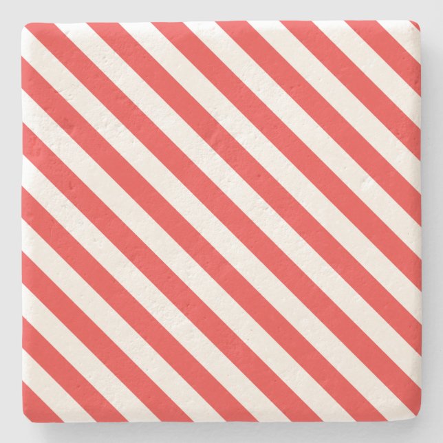 Posavasos De Piedra Navidades Stripes Square Coaster (Anverso)