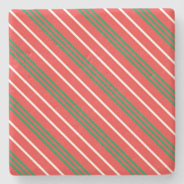 Posavasos De Piedra Navidades Stripes Square Coaster